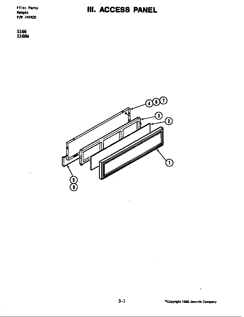 Jenn-Air S166 access panel diagram