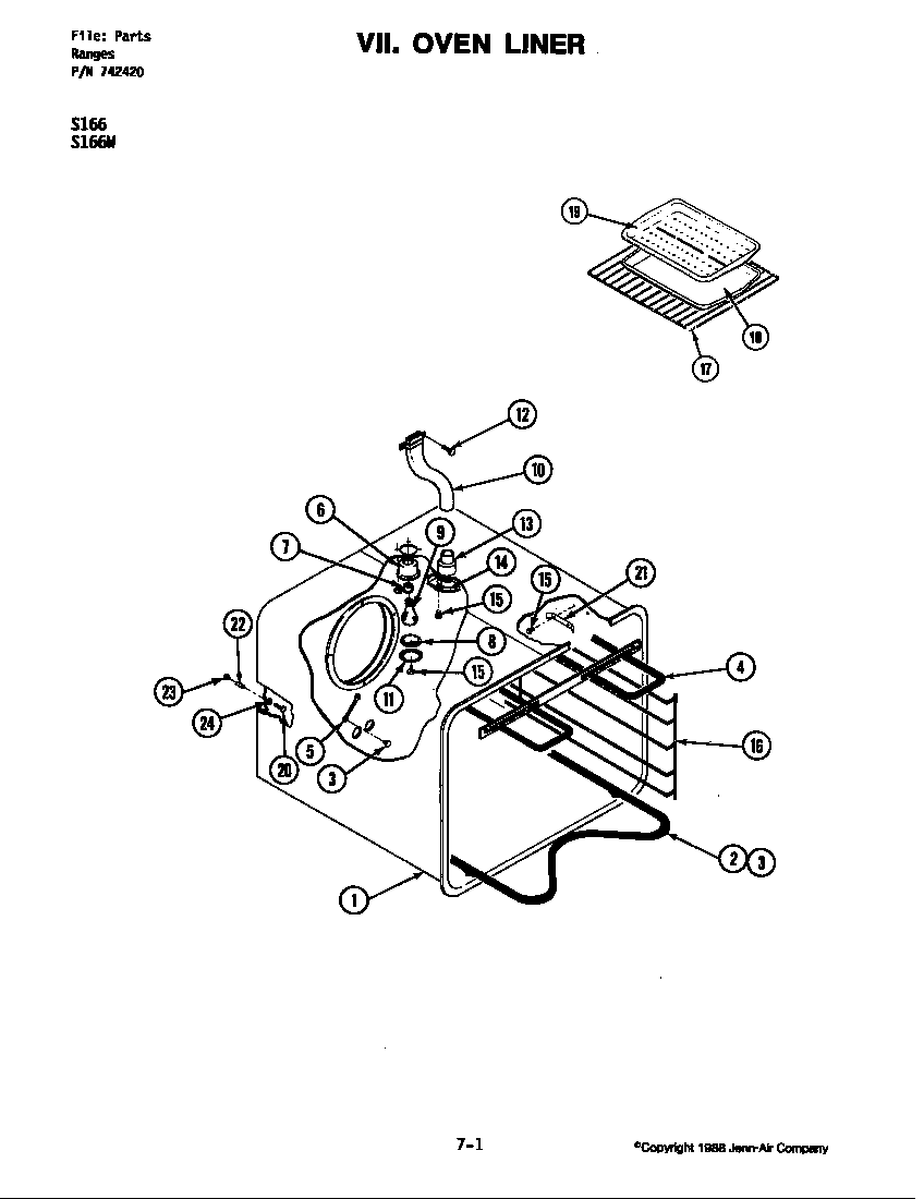 Jenn-Air S166 oven diagram