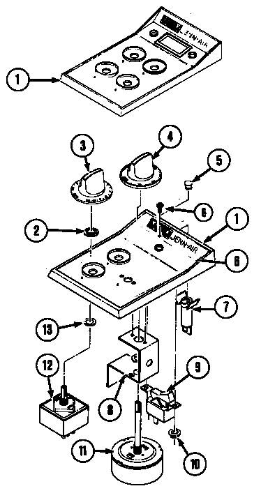 Jenn-Air C301 control panel diagram