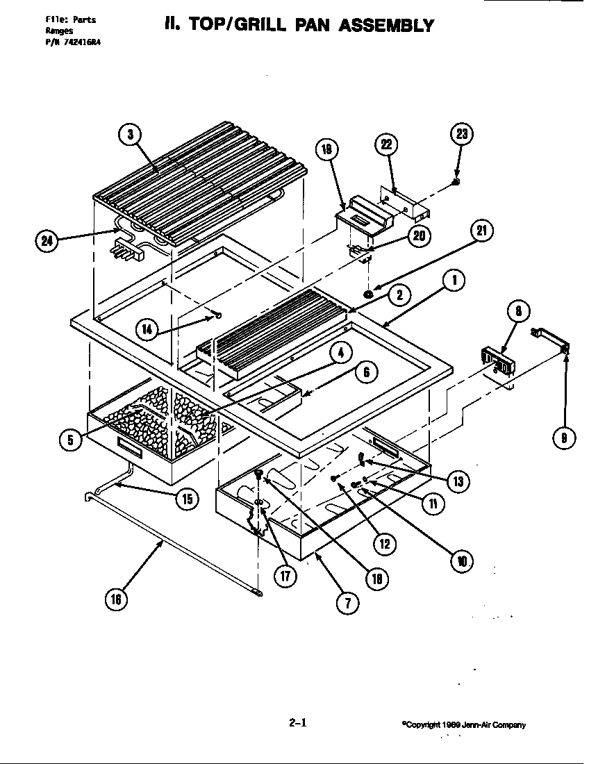 Jenn-Air S160-C top assembly diagram