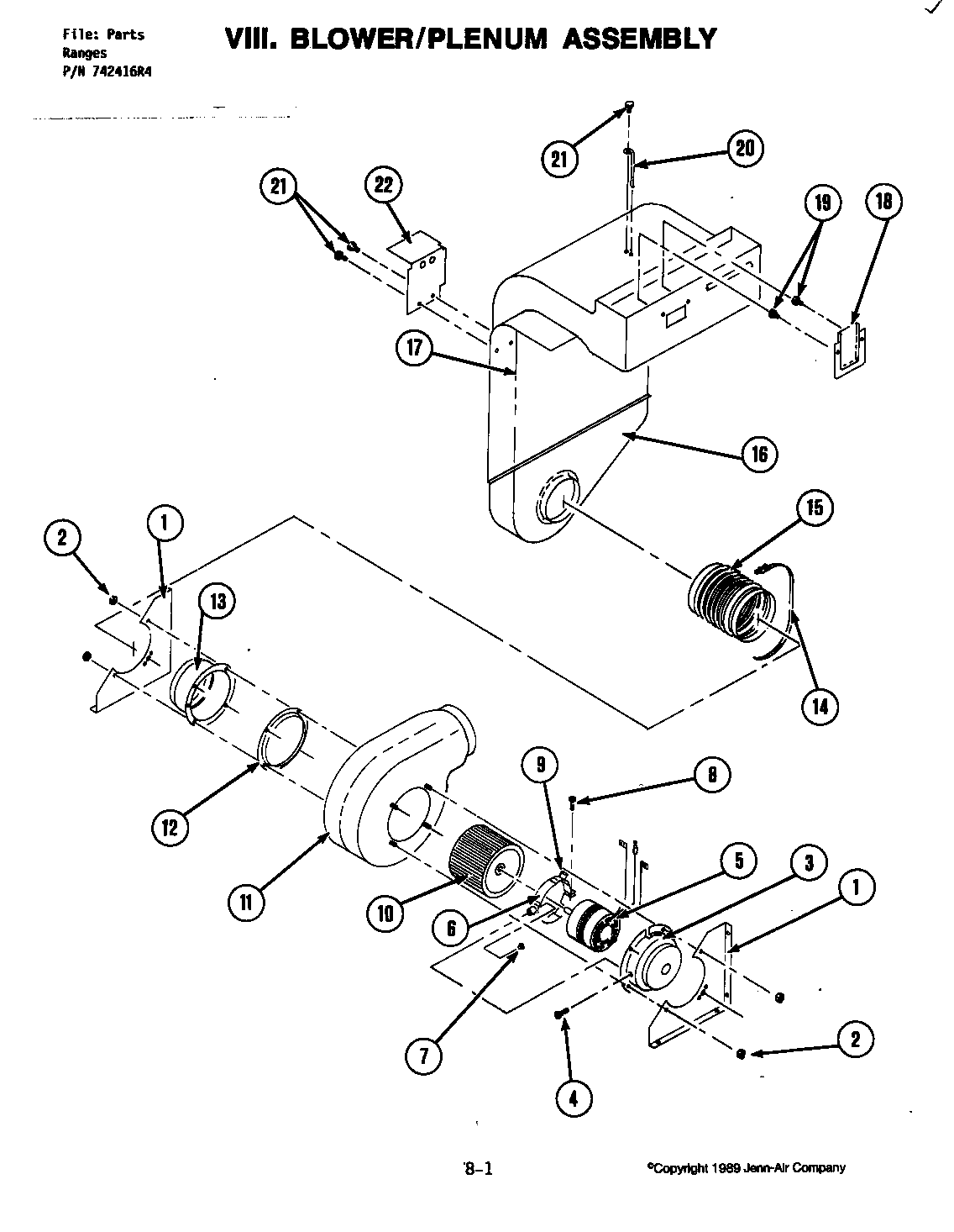 Jenn-Air S160-C blower assembly (s160) diagram
