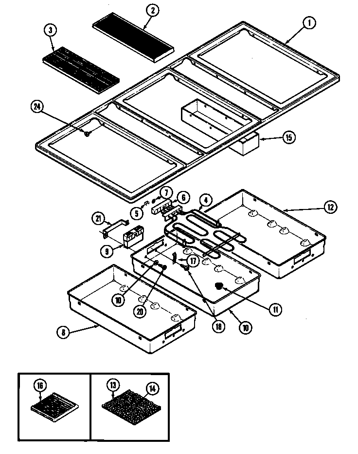 Jenn-Air 22401 top assembly diagram
