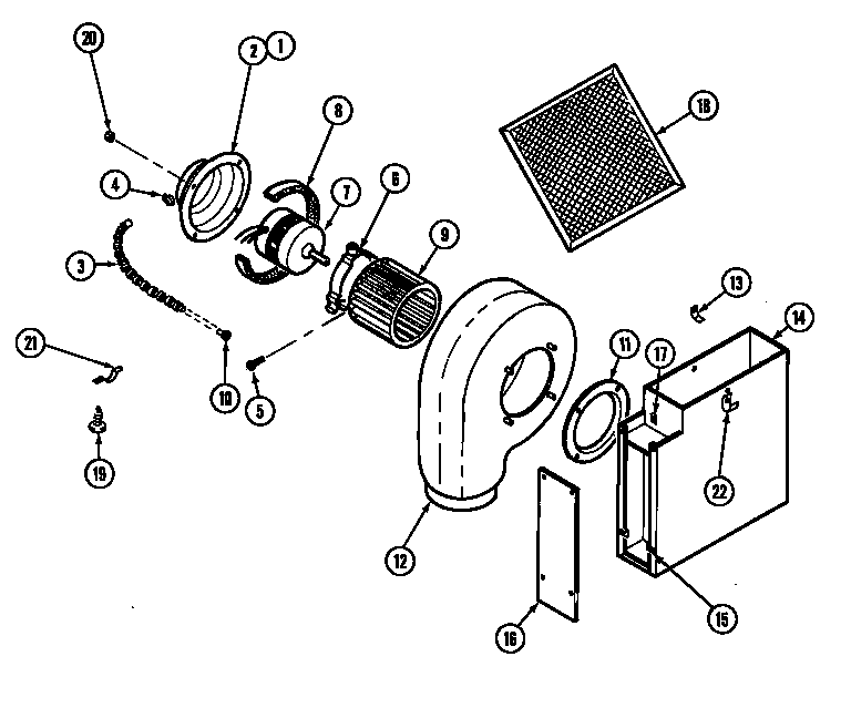 Jenn-Air 22401 blower assembly diagram