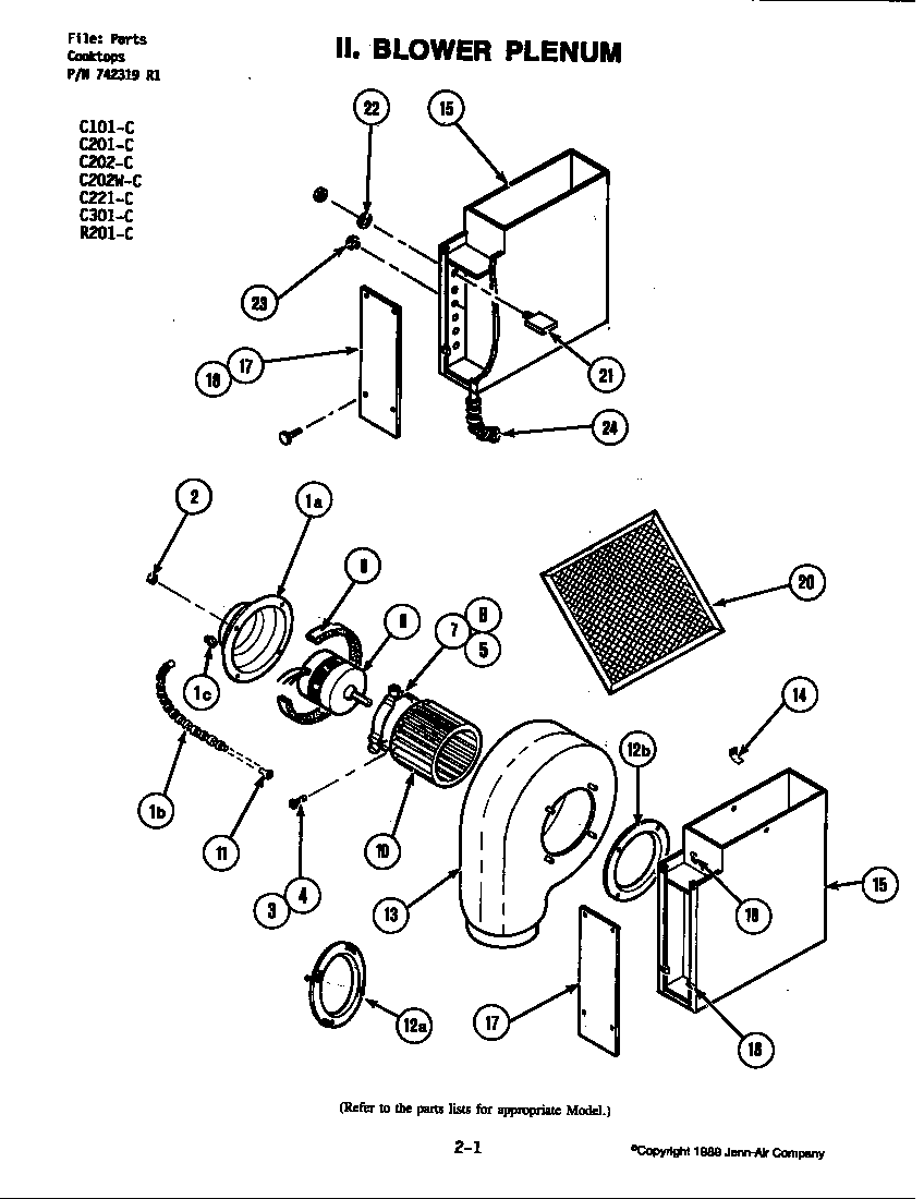 Jenn-Air C202-C blower assembly (c202-c) diagram