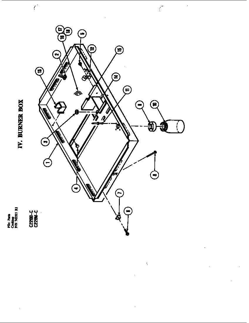 Jenn-Air C228W-C burner box diagram