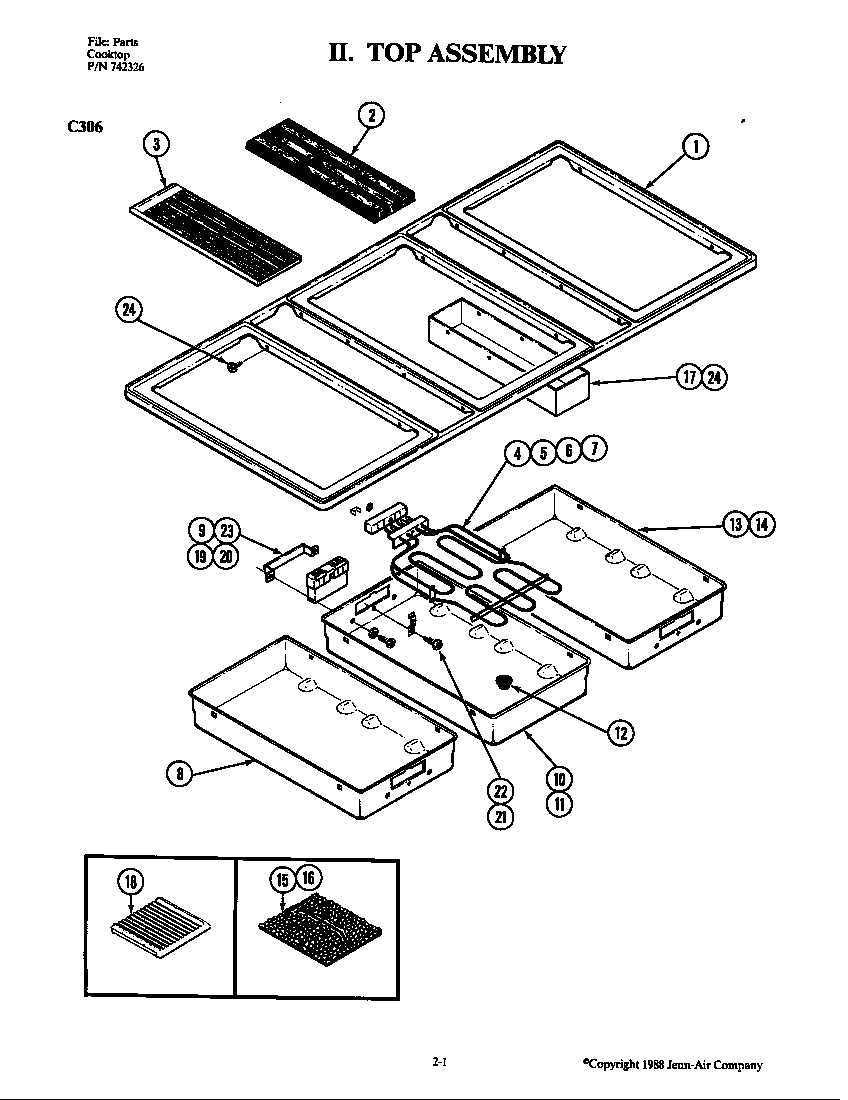 Jenn-Air C306 top assembly (c306) (c306) diagram