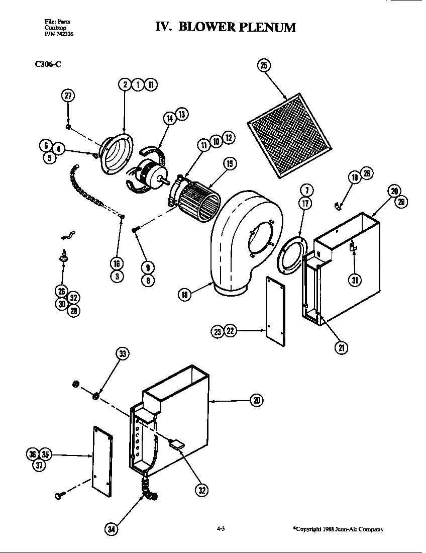 Jenn-Air C306 blower plenum (c306-c) (c306-c) diagram