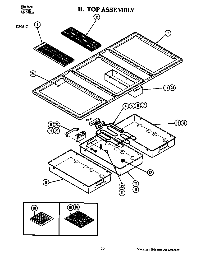 Jenn-Air C306 top assembly (c306-c) (c306-c) diagram
