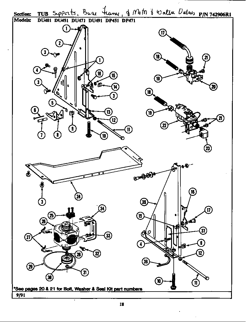 Jenn-Air DP451 tub assembly diagram