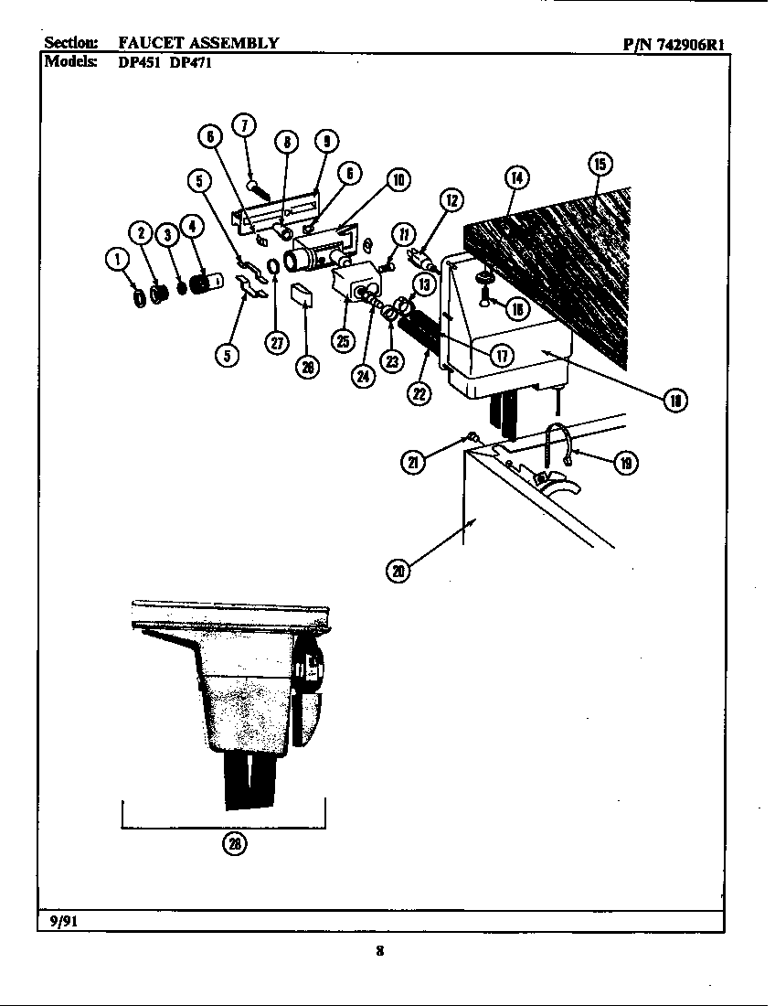 Jenn-Air DP451 faucet assembly (dp451) (dp451) diagram