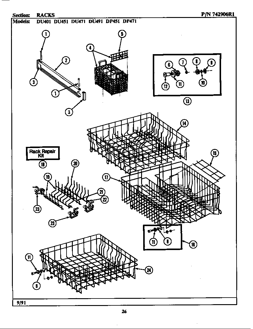 Jenn-Air DP451 racks diagram