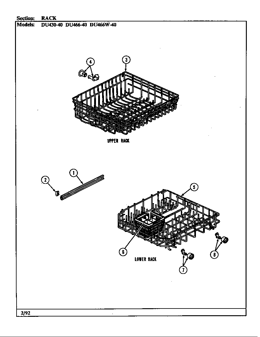 Jenn-Air DU430-40 rack diagram