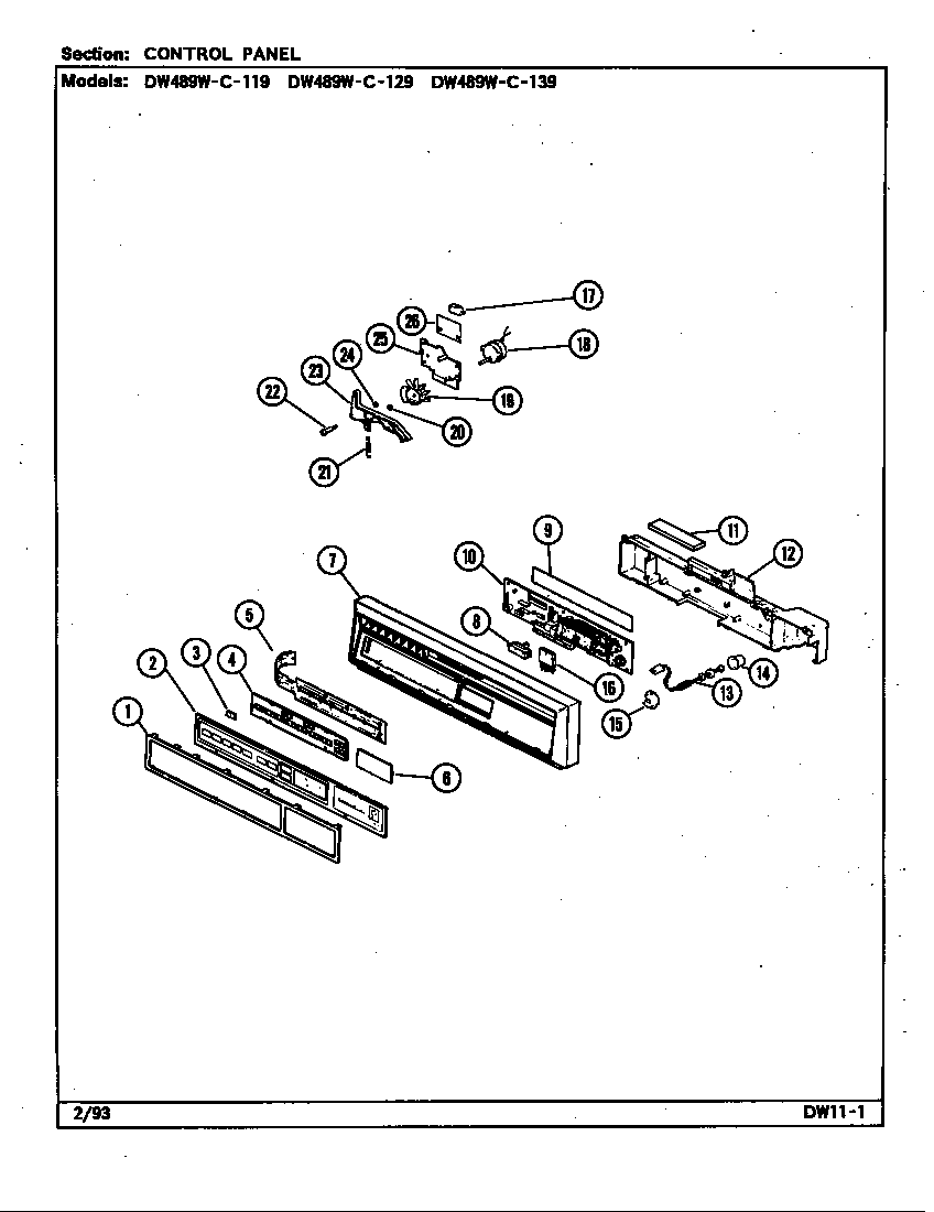 Jenn-Air DW489WC119 control panel (dw489wc119,129,139) (dw489wc119) (dw489wc129) (dw489wc139) diagram