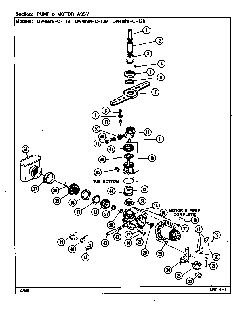 Jenn-Air DW489WC119 pump & motor assy (dw489wc119,129,139) (dw489wc119) (dw489wc129) (dw489wc139) diagram