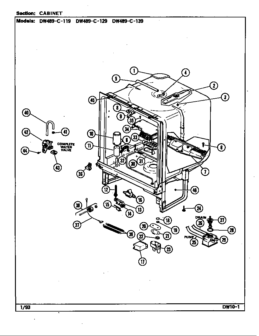 Jenn-Air DW489WC119 cabinet (dw489c119) (dw489c129) (dw489c139) diagram