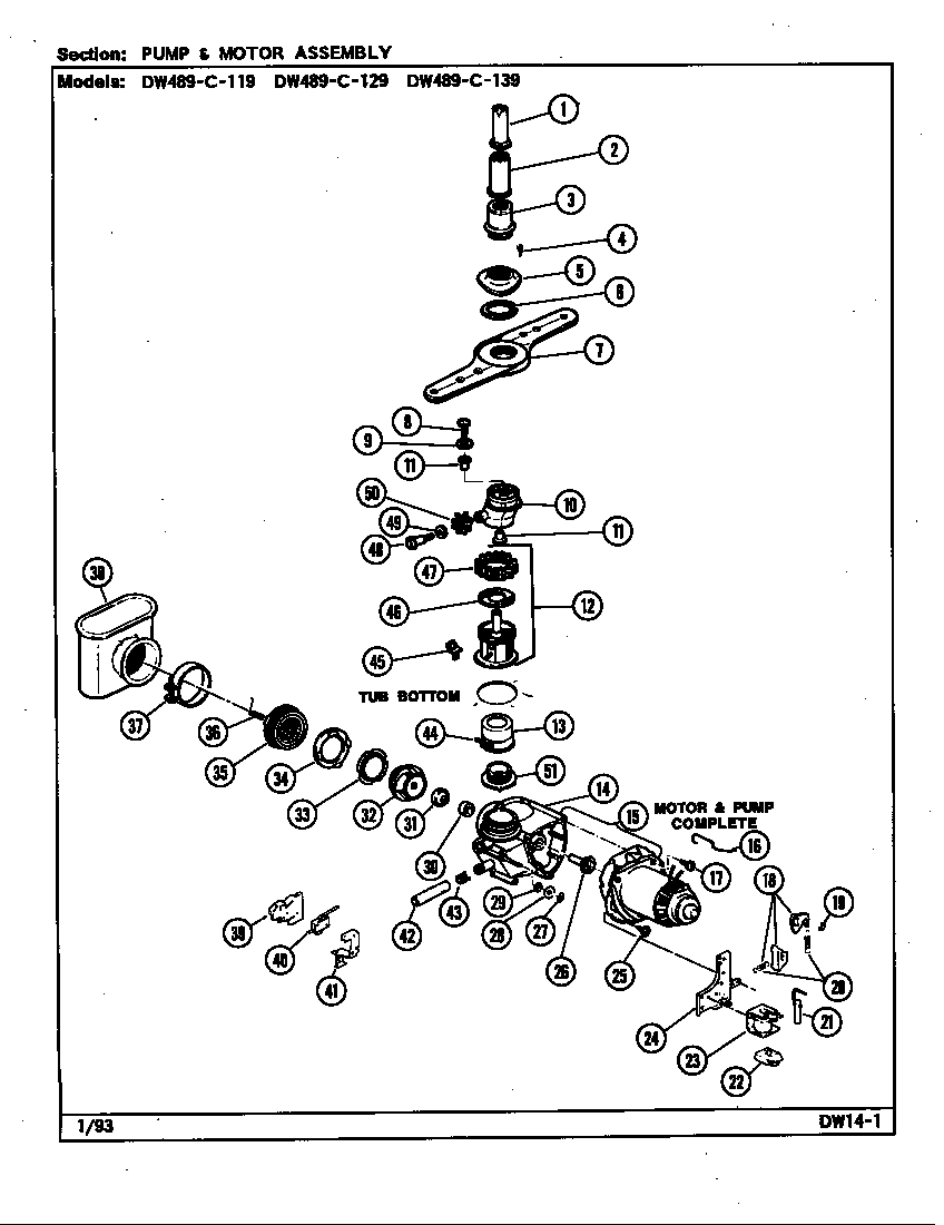 Jenn-Air DW489WC119 pump & motor assembly (dw489c119) (dw489c129) (dw489c139) diagram