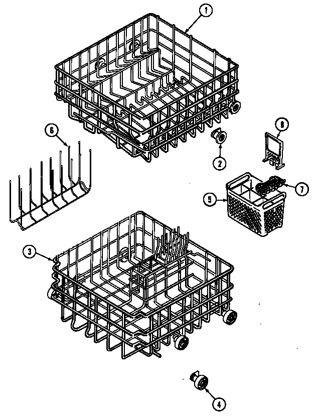 Jenn-Air DW960B racks diagram