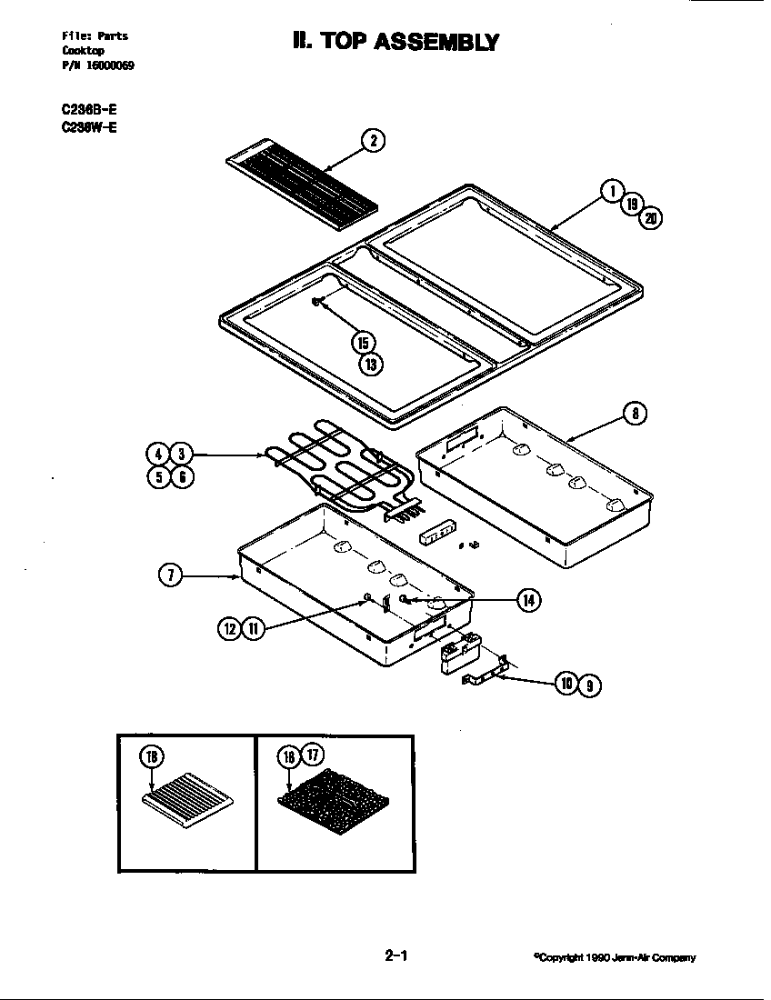 Jenn-Air C236B-E top assembly diagram