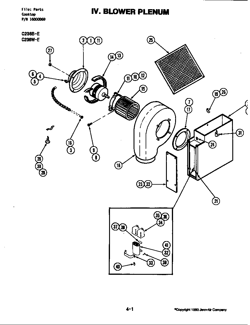 Jenn-Air C236B-E blower plenum diagram
