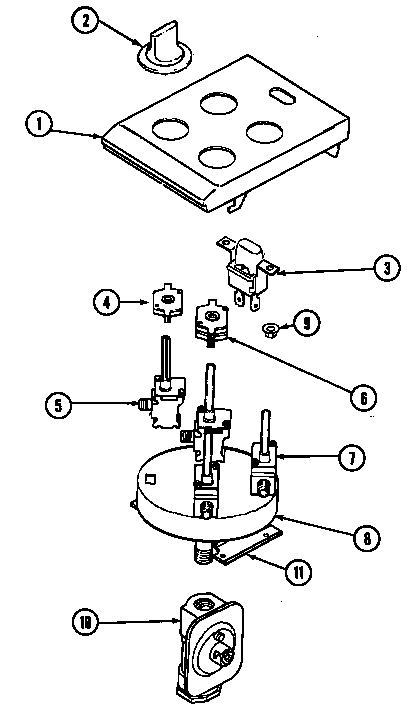 Jenn-Air CG206B-E control assembly diagram