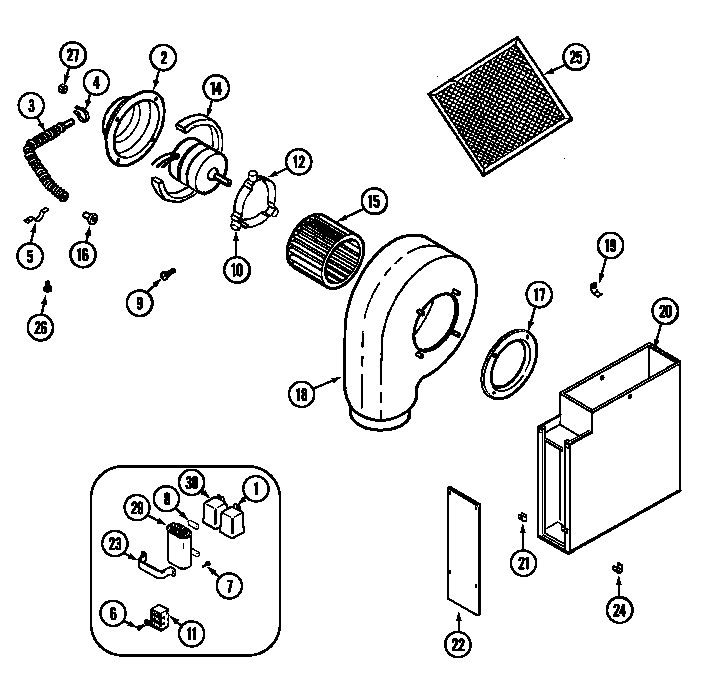 Jenn-Air CG206B-E blower plenum diagram