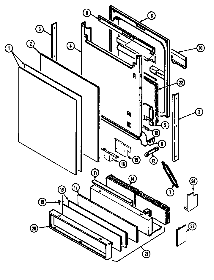 Jenn-Air DW980W door diagram