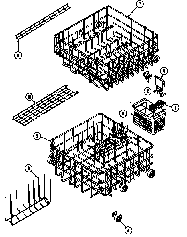 Jenn-Air DW980W racks diagram