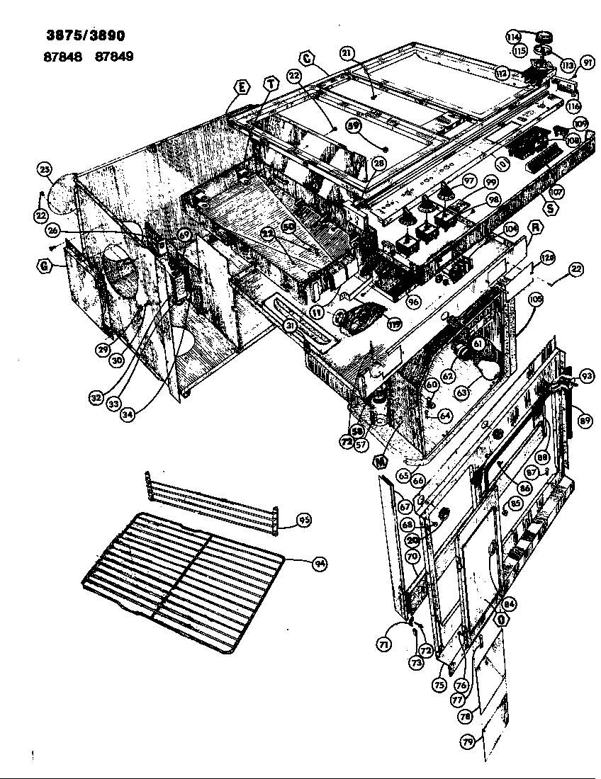 Jenn-Air 3875ERS parts list diagram