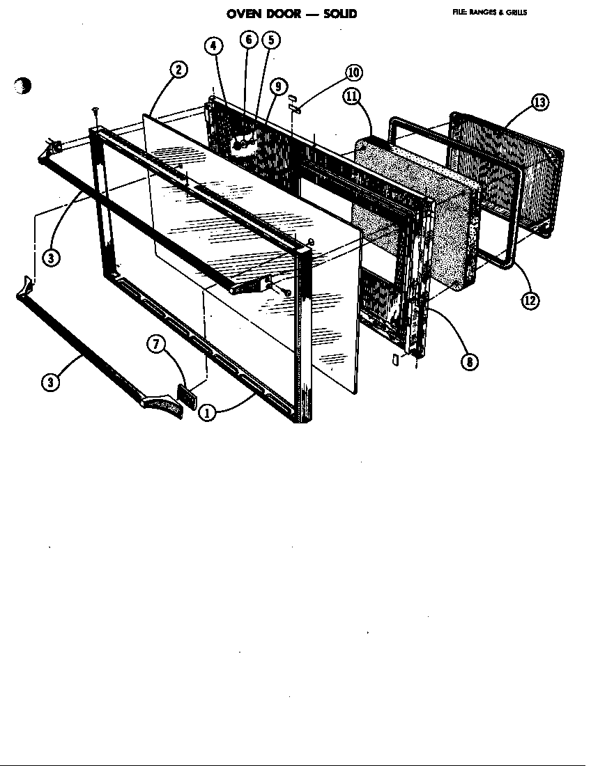 Jenn-Air 4770 oven door (solid) (4760) (4770) (88168) (88169) diagram