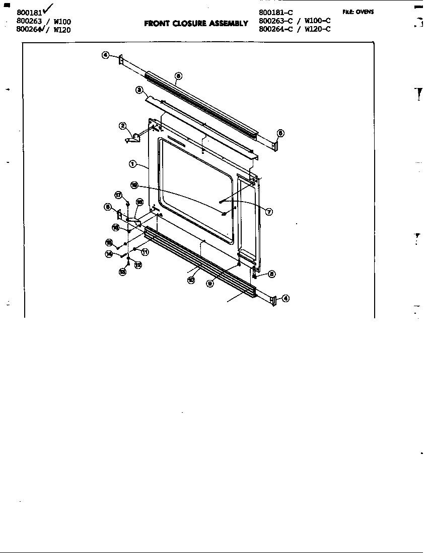 Jenn-Air 800181-C door assembly diagram