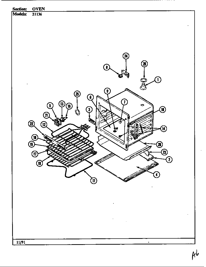 Jenn-Air 21136 oven diagram
