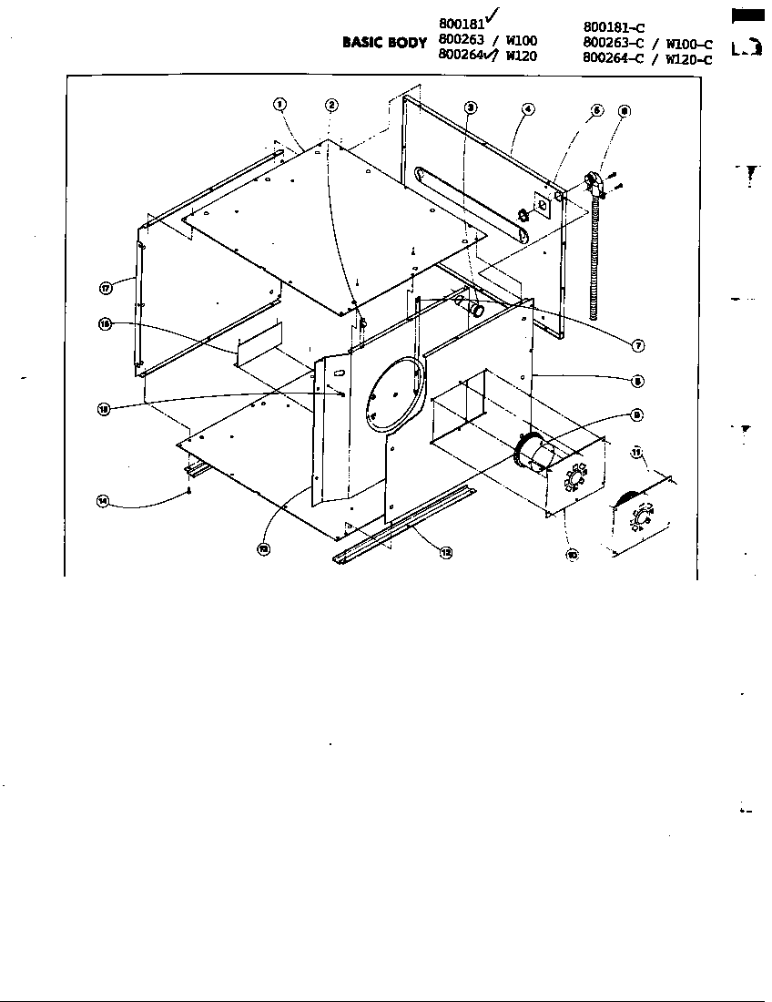 Jenn-Air 800264-C front closure assembly diagram