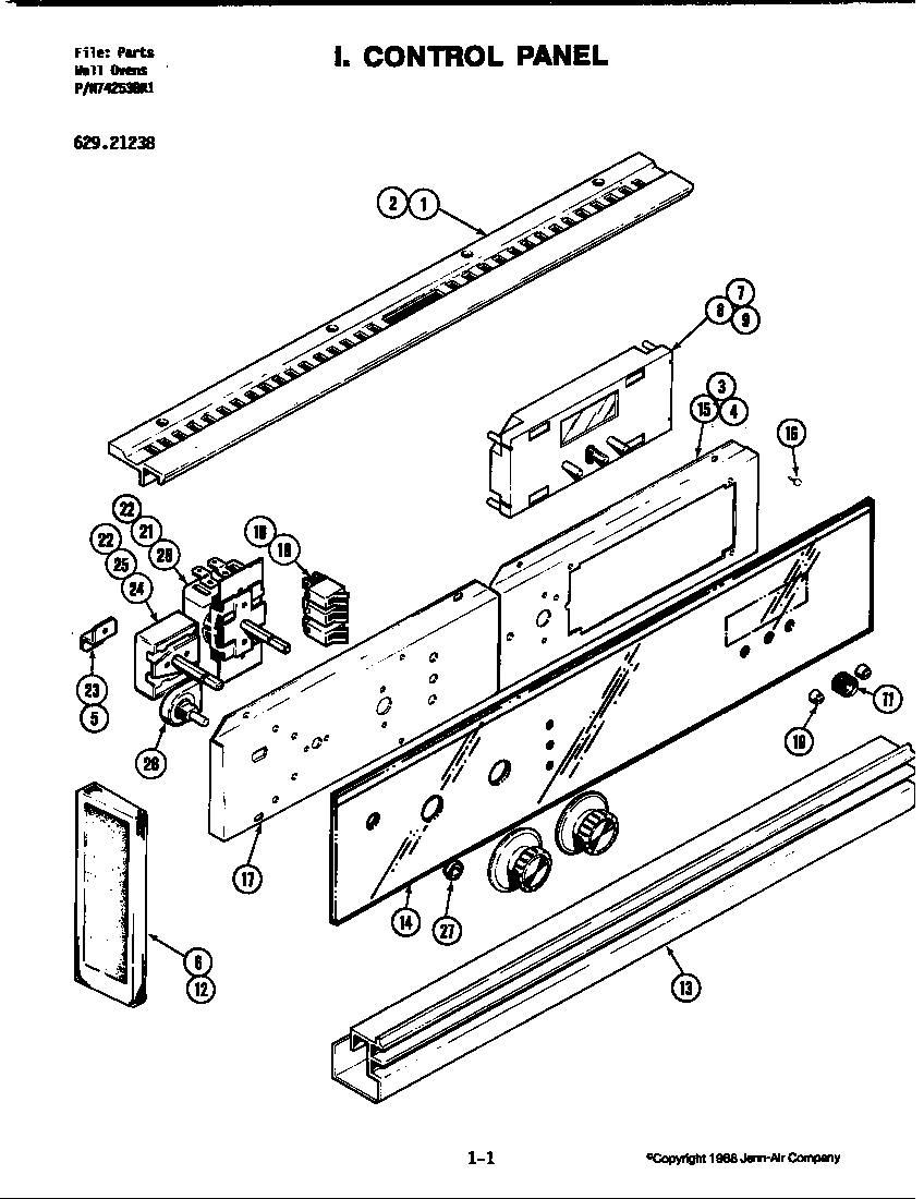 Jenn-Air 21238 control panel diagram