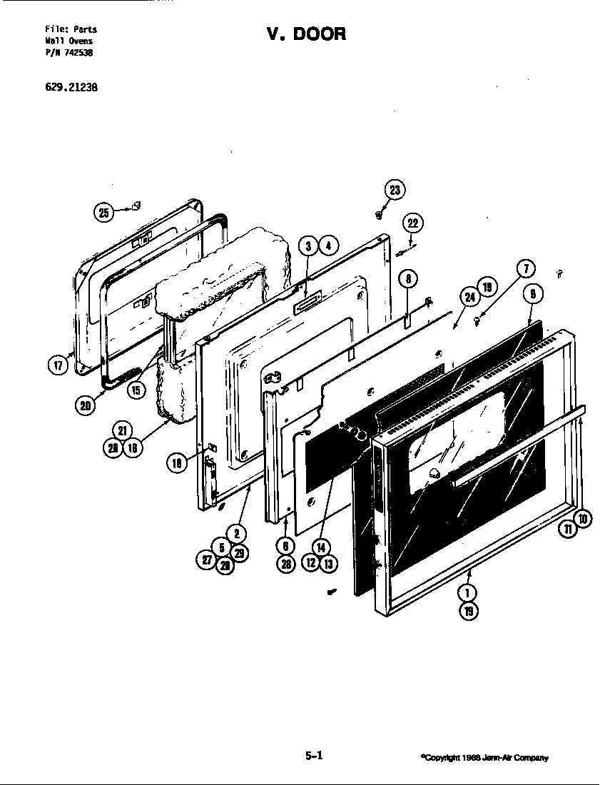 Jenn-Air 21238 door diagram