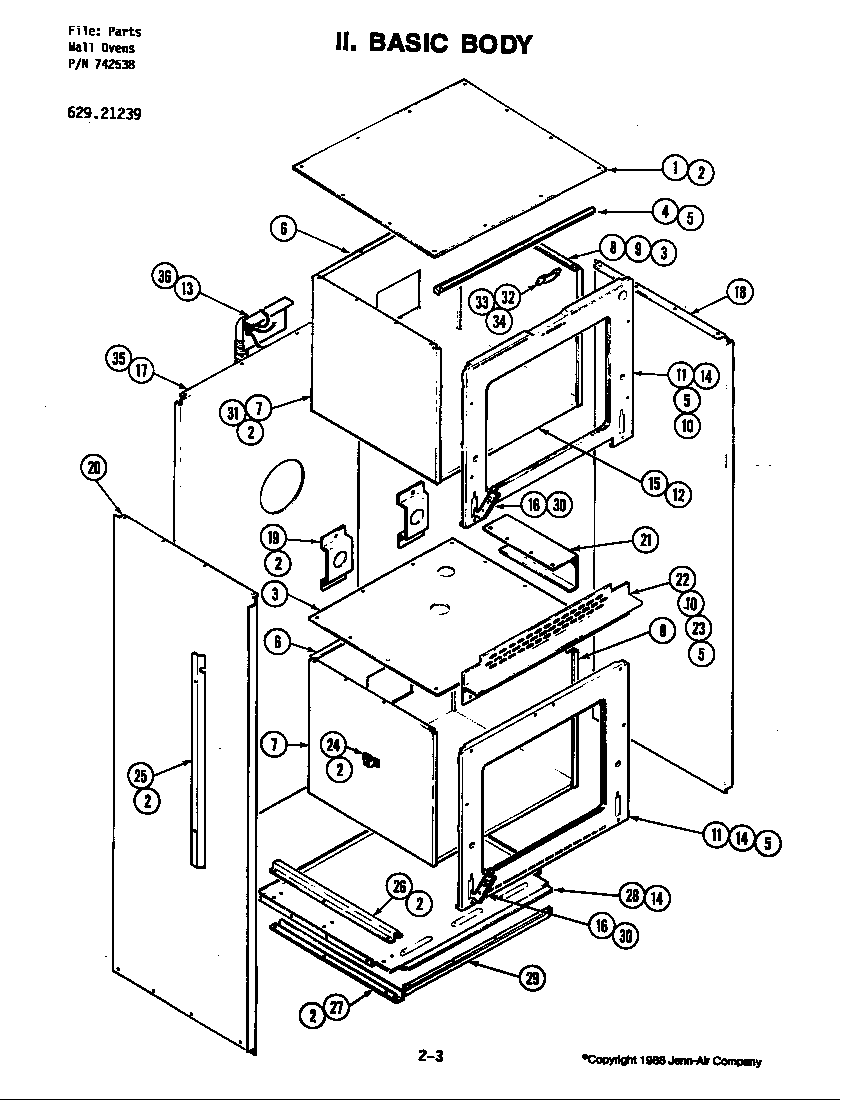 Jenn-Air 21239 body diagram