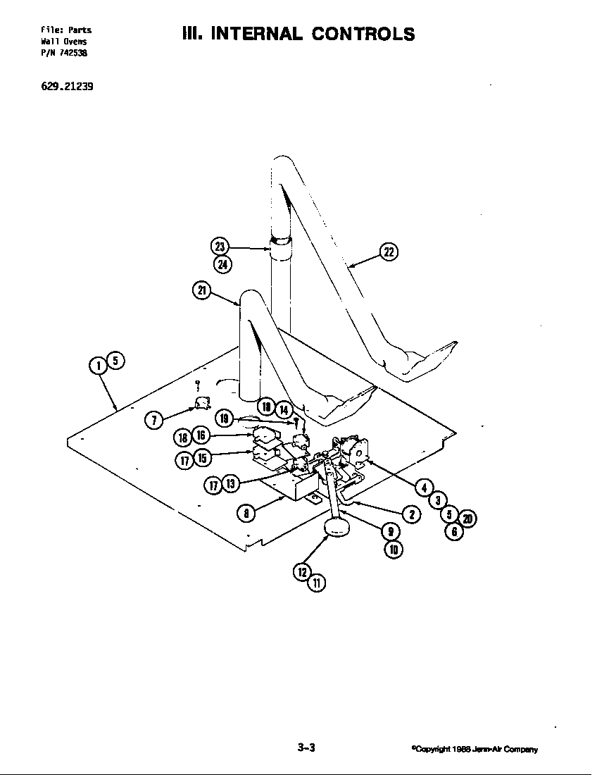 Jenn-Air 21239 internal controls diagram