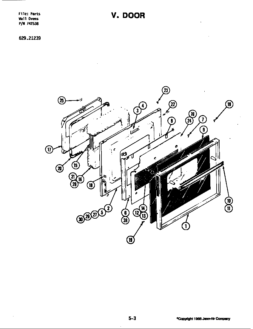 Jenn-Air 21239 door diagram