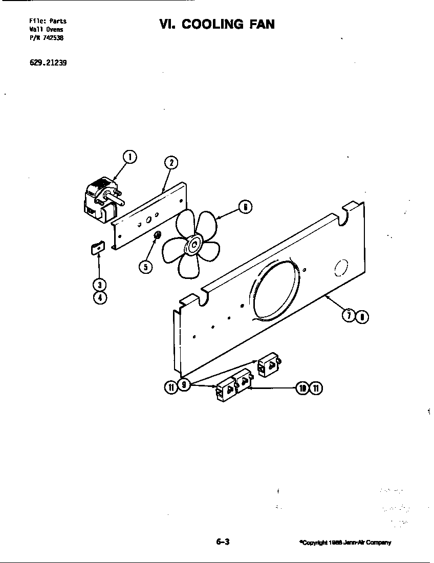 Jenn-Air 21239 cooling fan diagram