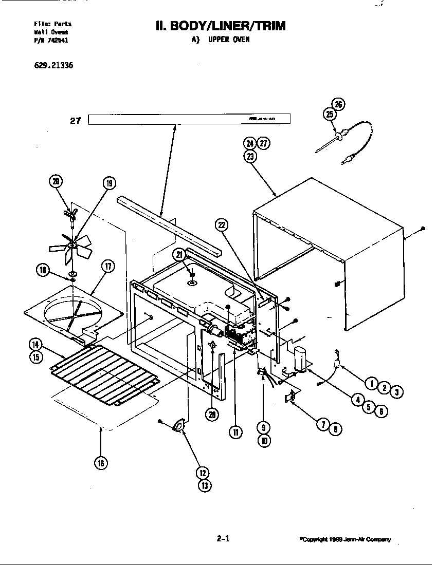 Jenn-Air 21336 body diagram