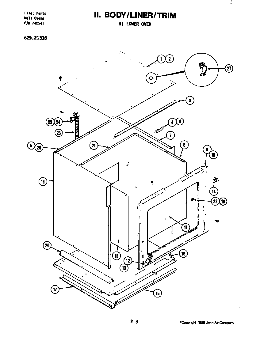 Jenn-Air 21336 body diagram