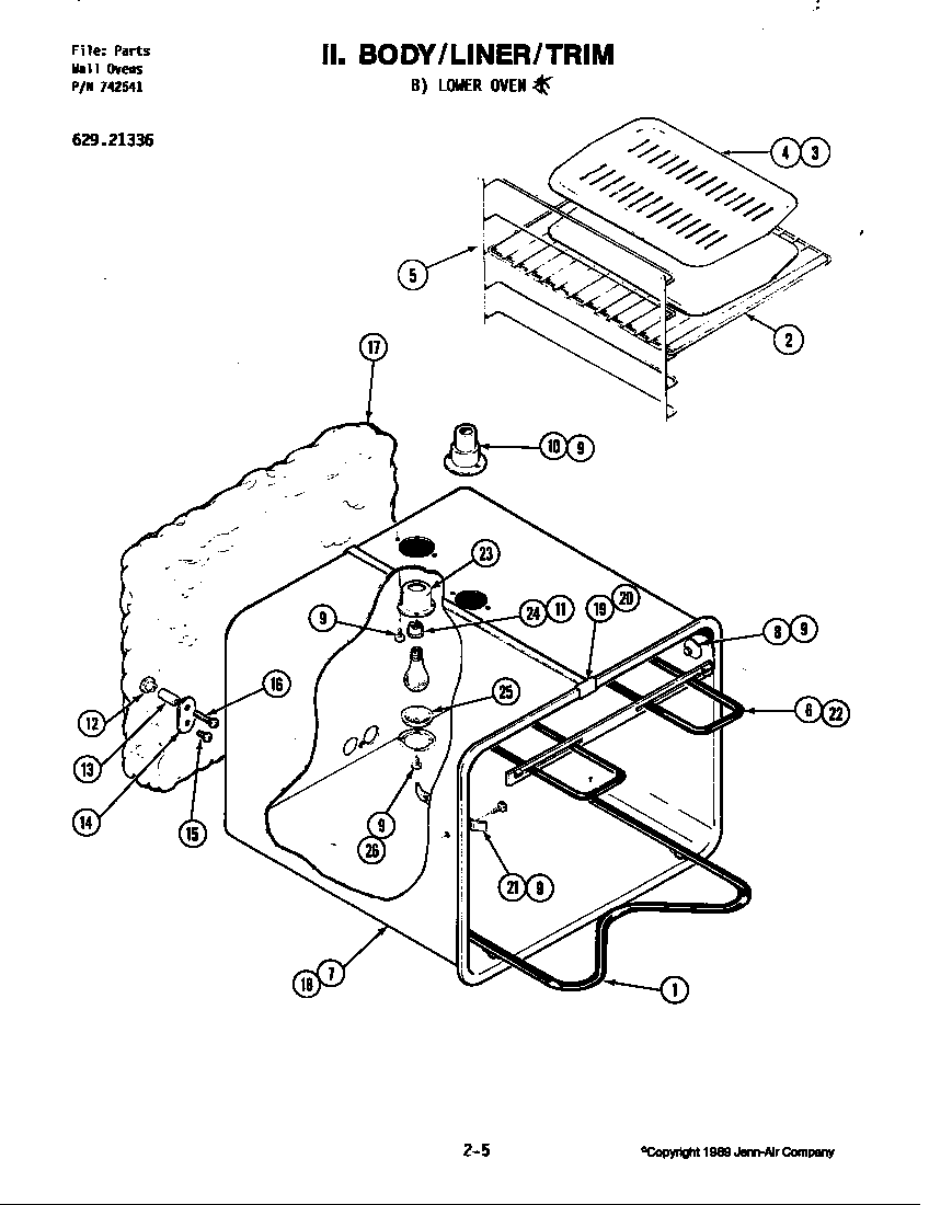 Jenn-Air 21336 body diagram
