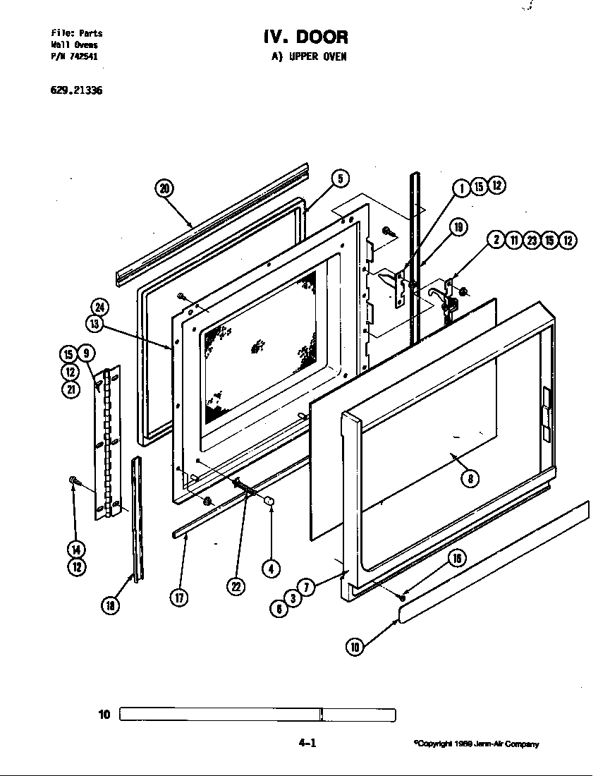 Jenn-Air 21336 door (upper) diagram