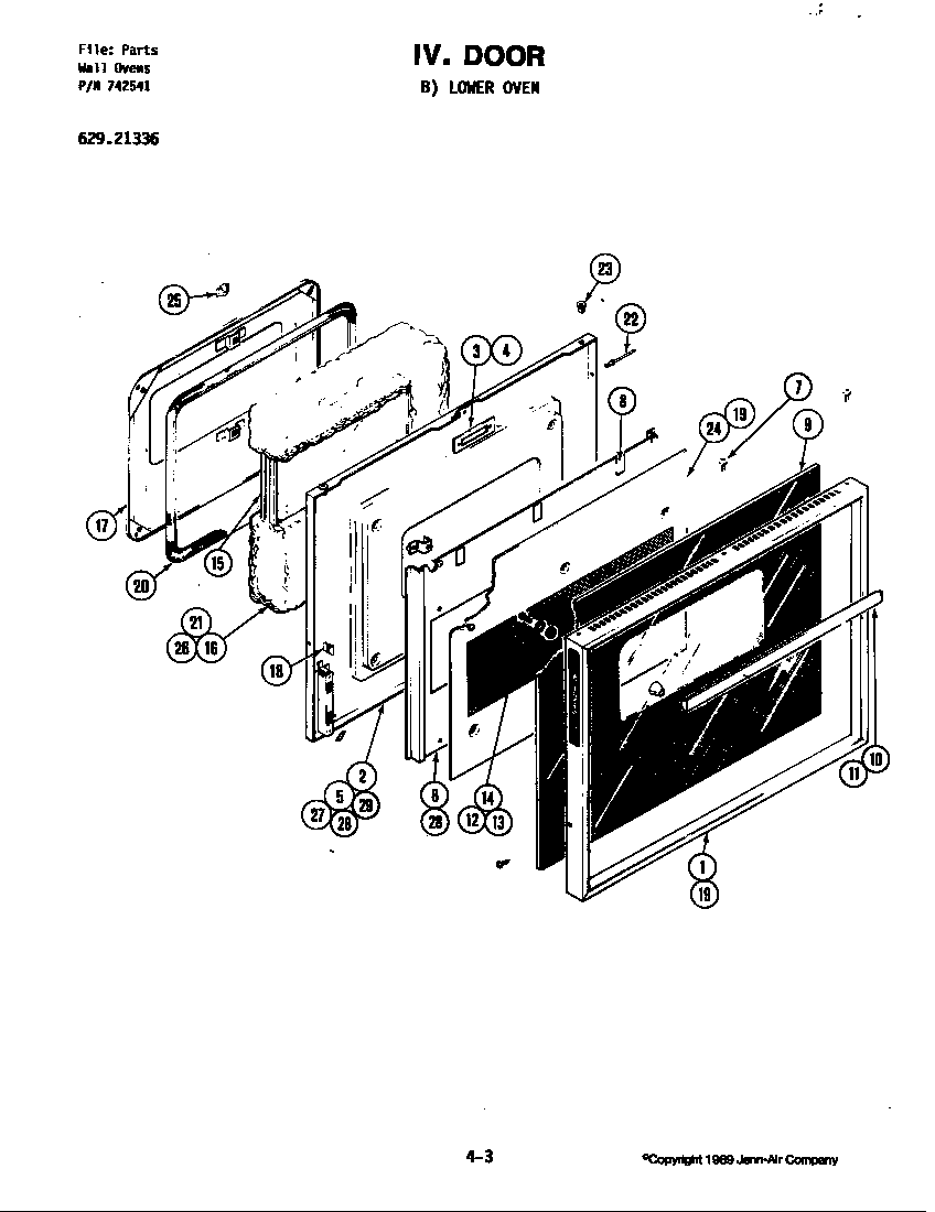 Jenn-Air 21336 door (lower) diagram
