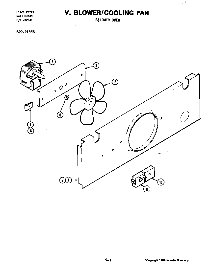 Jenn-Air 21336 blower motor (cooling-lower) diagram