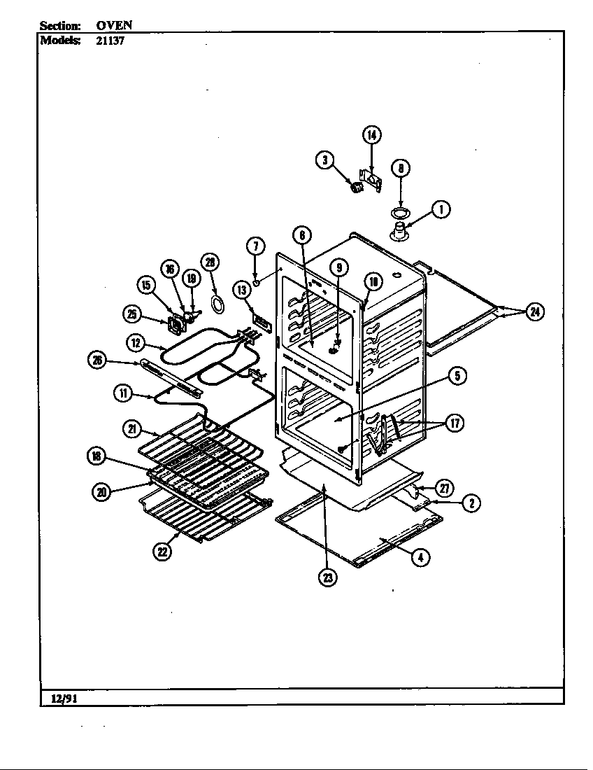 Jenn-Air 21137 oven diagram