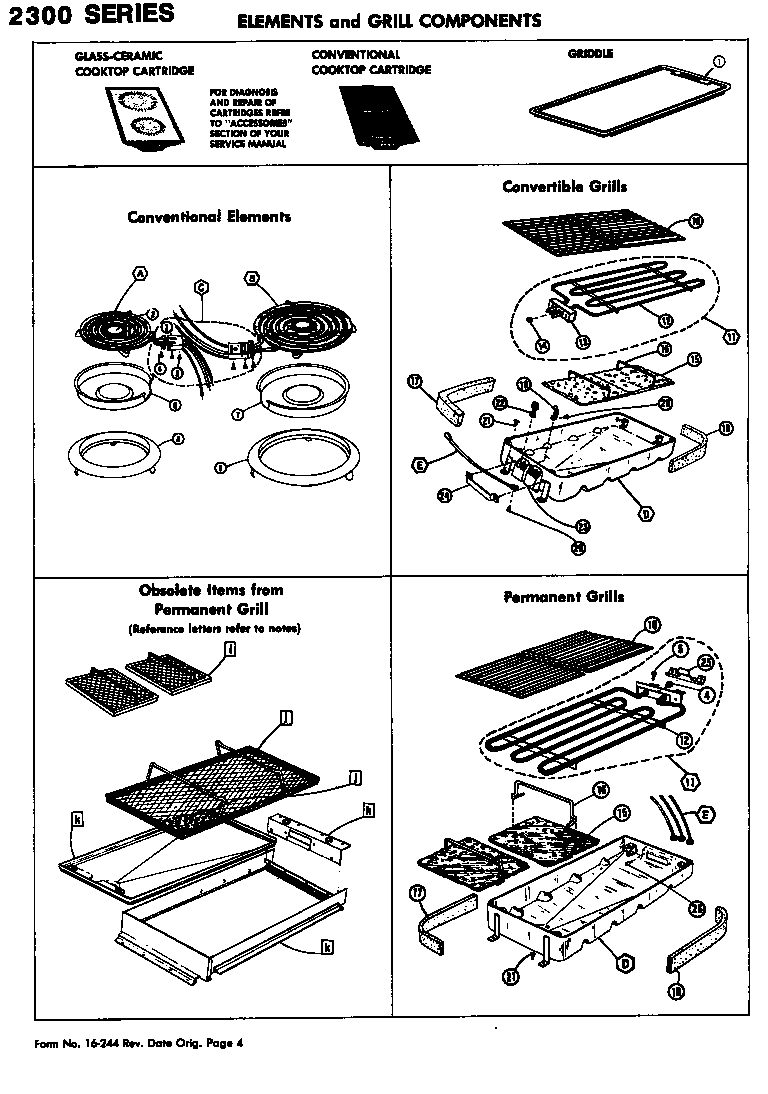 Jenn-Air 2385EGN elements & grills diagram