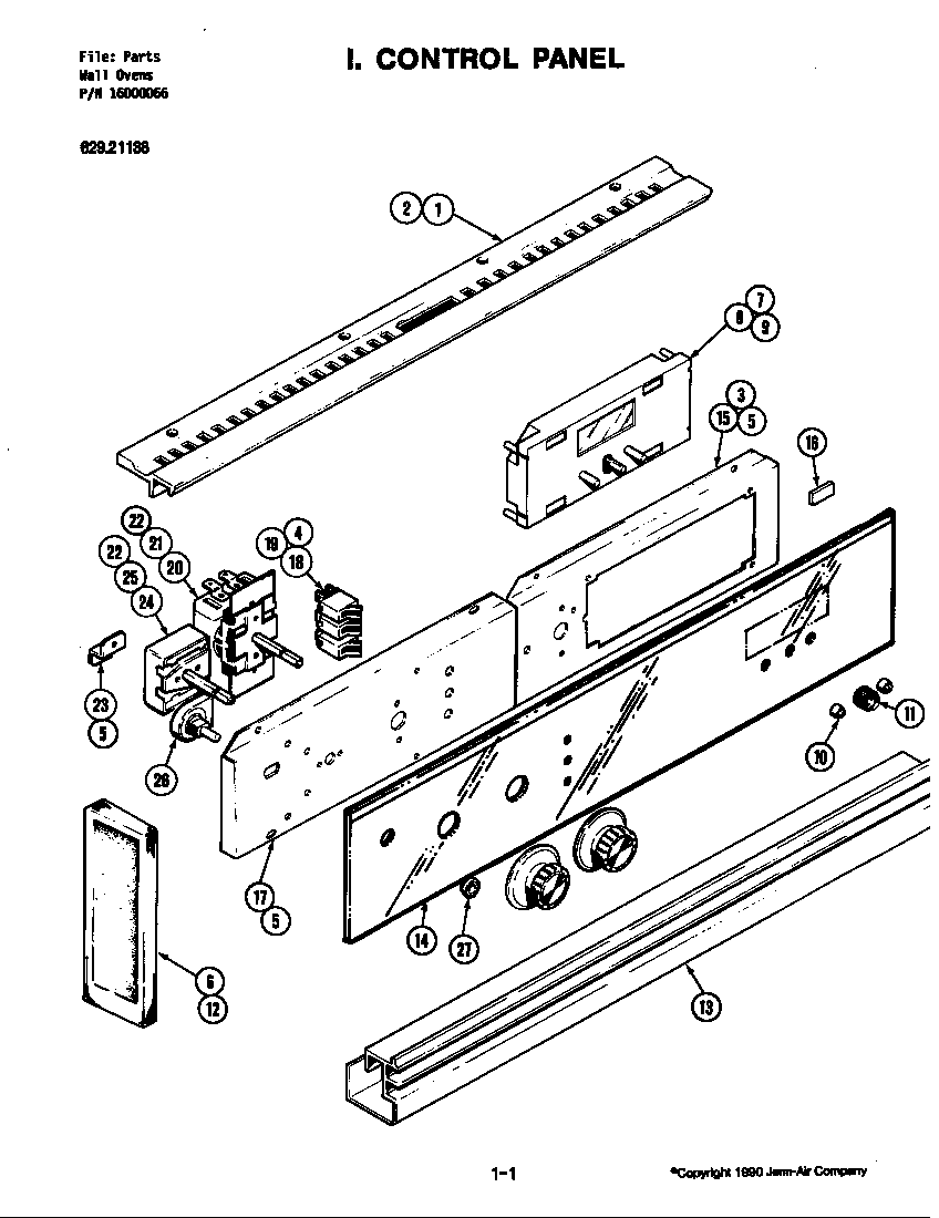 Kenmore 62942019 control panel diagram