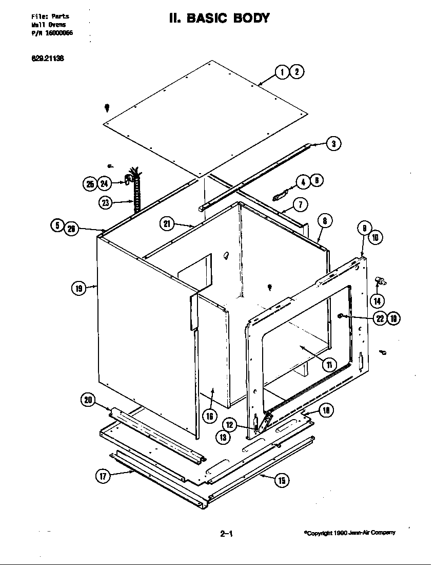Kenmore 62942019 body diagram