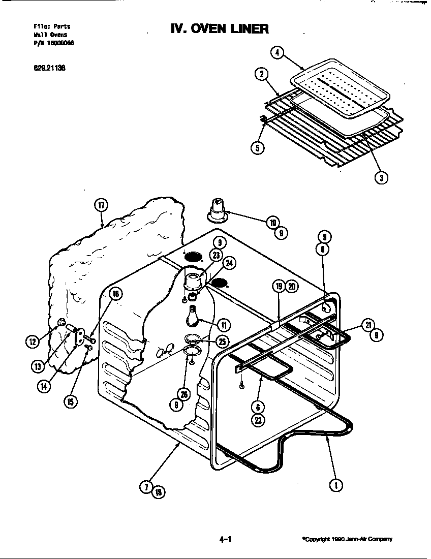 Kenmore 62942019 liner diagram