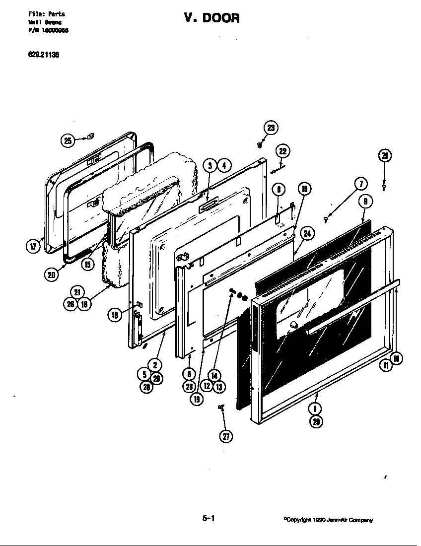 Kenmore 62942019 door diagram